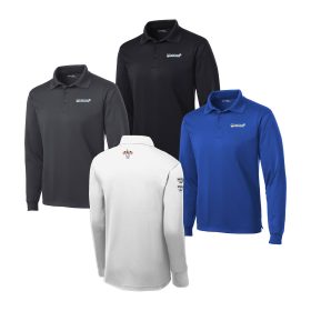 Men's Long Sleeve Micropique Sport-Wick Polo. ST657-EMB/3LOC