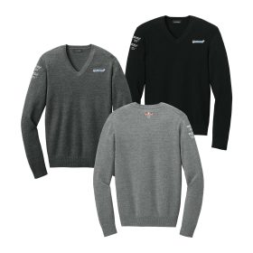 Men's V-Neck Sweater. SW2850-EMB/3LOC
