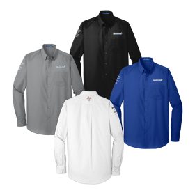 Men's Long Sleeve Poplin Shirt. W100 - EMB/3 LOC