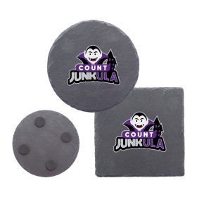 4" Slate Coasters in Round or Square (LOTS OF 6). 1545/1544