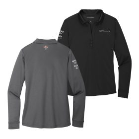 Ladies Silk Touch&trade; Performance Long Sleeve Polo. L540LS-EMB/3LOC