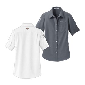 Ladies' Short Sleeve Oxford Shirt. L659 - EMB/3LOC