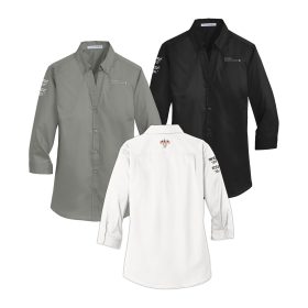 Ladies' 3/4-Sleeve SuperPro&trade; Twill Shirt. L665 - EMB/3LOC