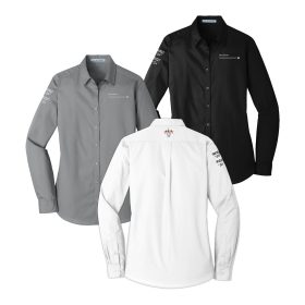Ladies' Long Sleeve Poplin Shirt. LW100 - EMB/3LOC