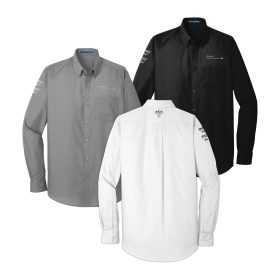 Men's Long Sleeve Poplin Shirt. W100 - EMB/3 LOC