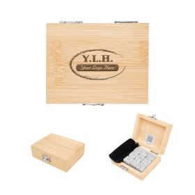 Whiskey Stone Ice Cubes In FSC® Bamboo Box (Sold Individually). 75098