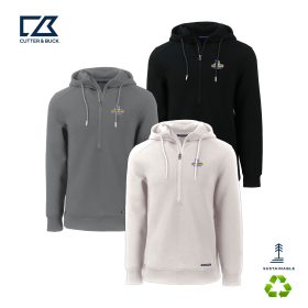 C & B Roam Eco Recycled Half  Zip men's Hooded Pullover. MCK01279