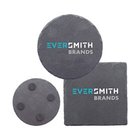 4" Slate Coasters in Round or Square (LOTS OF 6). 1545/1544