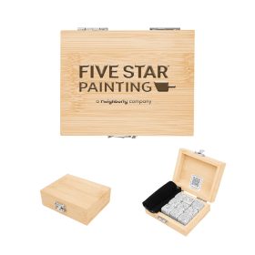 Whiskey Stone Ice Cubes In FSC® Bamboo Box (Sold Individually). 75098