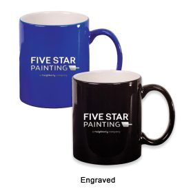 ENGRAVED 11 oz. Ceramic Round LazerMug (LOTS OF 4). LMG2