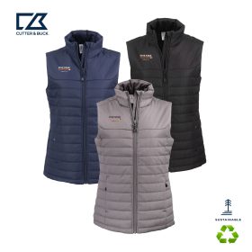 Clique Elevation Eco Full Zip Ladies Puffer Vest. LQO00064 - EMB/RC