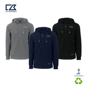 C & B Roam Eco Recycled 1/2-Zip men's Hooded Pullover. MCK01279