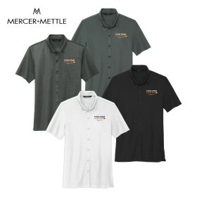 MERCER+METTLE&trade; Men's Stretch Pique Full-Button Polo. MM1006