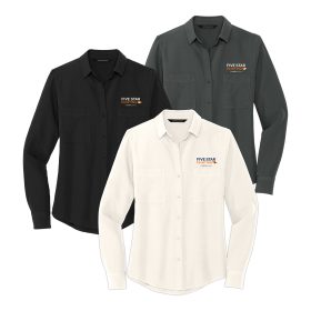 MERCER+METTLE&trade; Ladies' Stretch Crepe Long Sleeve Camp. MM2013
