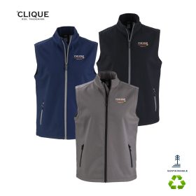 Clique Tempo Stretch Full Zip Mens Softshell Vest. MQO00085 