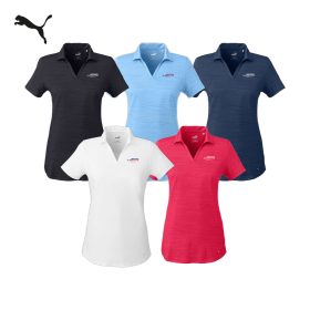 H&B - Puma Golf Ladies' Cloudspun Free V-Neck Polo. 597695 - EMB