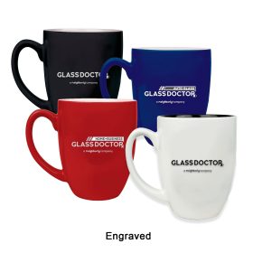 ENGRAVED 16 oz. Ceramic Bistro LazerMug (LOTS OF 4). LMG6