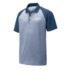 AUTO PosiCharge &reg; RacerMesh &reg; Raglan Heather Block Polo. ST641