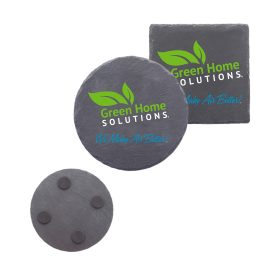 4" Slate Coasters in Round or Square (LOTS OF 6). 1545/1544