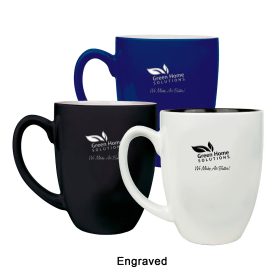 ENGRAVED 16 oz. Ceramic Bistro LazerMug (LOTS OF 4). LMG6
