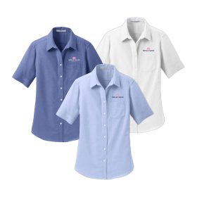 Ladies' Short Sleeve SuperPro Oxford Shirt. L659