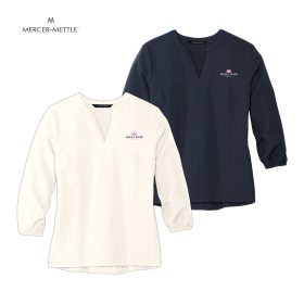 MERCER+METTLE&trade; Ladies' Stretch Crepe 3/4-Sleeve Blouse. MM2011