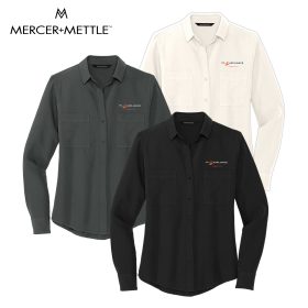 MERCER+METTLE&trade; Women's Stretch Crepe Long Sleeve Camp MM2013