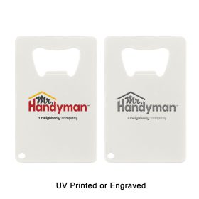 Credit Card Shaped Bottle Opener (LOTS OF 24). 178-CARDOPENER-WHITE