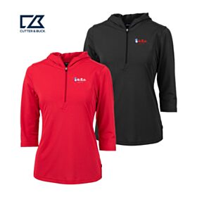 C&B Ladies' Recycled 1/2-Zip Hoodie. LCK00120 - DF/LC
