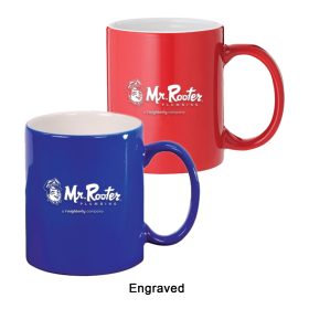 ENGRAVED 11 oz. Ceramic Round LazerMug (LOTS OF 4). LMG2