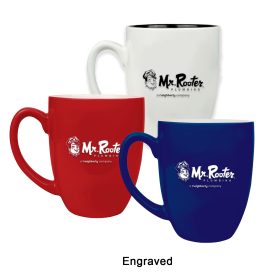 ENGRAVED 16 oz. Ceramic Bistro LazerMug (LOTS OF 4). LMG6
