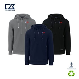 C&B Men's Roam Recycled Knit Half Zip hooded Pullover. MCK01279