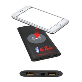 8000MAH Power Bank & Wireless Charger with USB-C Cord. PWR801C-BLACK