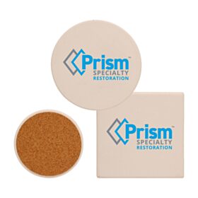 PRISM - 4" Extra Absorbent Coasters in Round or Square (LOTS OF 6). 1594/1593