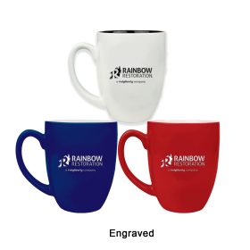 ENGRAVED 16 oz. Ceramic Bistro LazerMug (LOTS OF 4). LMG6