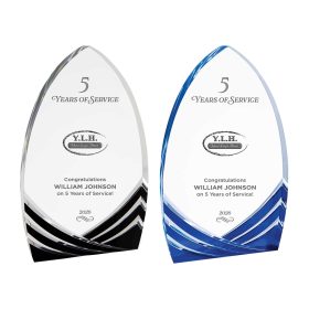 YEARS OF SERVICE - ENGRAVED - 8" Cathedral Soaring Acrylic (Sold Individually). SA202