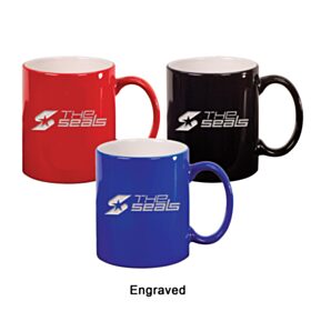 11 oz. Ceramic Round LazerMug (LOTS OF 4). LMG2