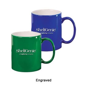 ENGRAVED 11 oz. Ceramic Round LazerMug (LOTS OF 4). LMG2