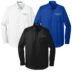 Men's Long Sleeve Poplin Shirt. W100