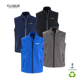 Clique Tempo Stretch Full Zip Mens Softshell Vest. MQO00085 