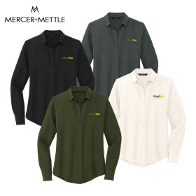 MERCER+METTLE&trade; Ladies' Stretch Crepe Long Sleeve Camp. MM2013