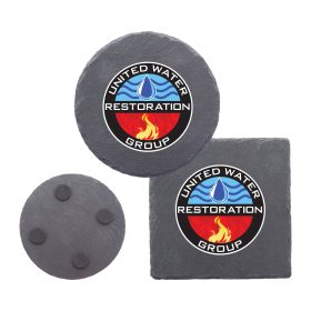 4" Slate Coasters in Round or Square (LOTS OF 6). 1545/1544