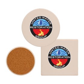 4" Extra Absorbent Coasters in Round or Square (LOTS OF 6). 1594/1593