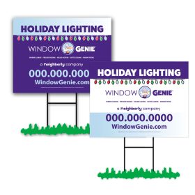 HOLIDAY LIGHTING - Lawn Signs with Stakes , 18 x 24" Double Sided (Min QTY 25 Signs)