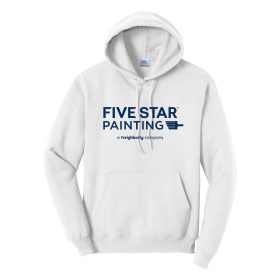 White Pullover Hooded Sweatshirt. PC78H - DF/FF or Back