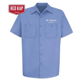 Men's Short Sleeve Wrinkle-Resistant 100% Cotton Work Shirt. SC40