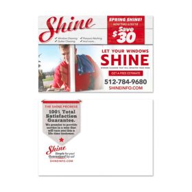 6"X4" "Let Your Windows Shine" Postcard + Mailing