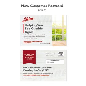 6"X4" New Customer Postcard + Mailing