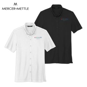 MERCER+METTLE&trade; Men's Stretch Pique Full-Button Polo. MM1006