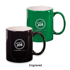 ENGRAVED 11 oz. Ceramic Round LazerMug (LOTS OF 4). LMG2